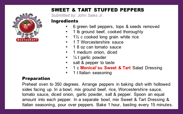 Sweet & Tart Suffed Peppers